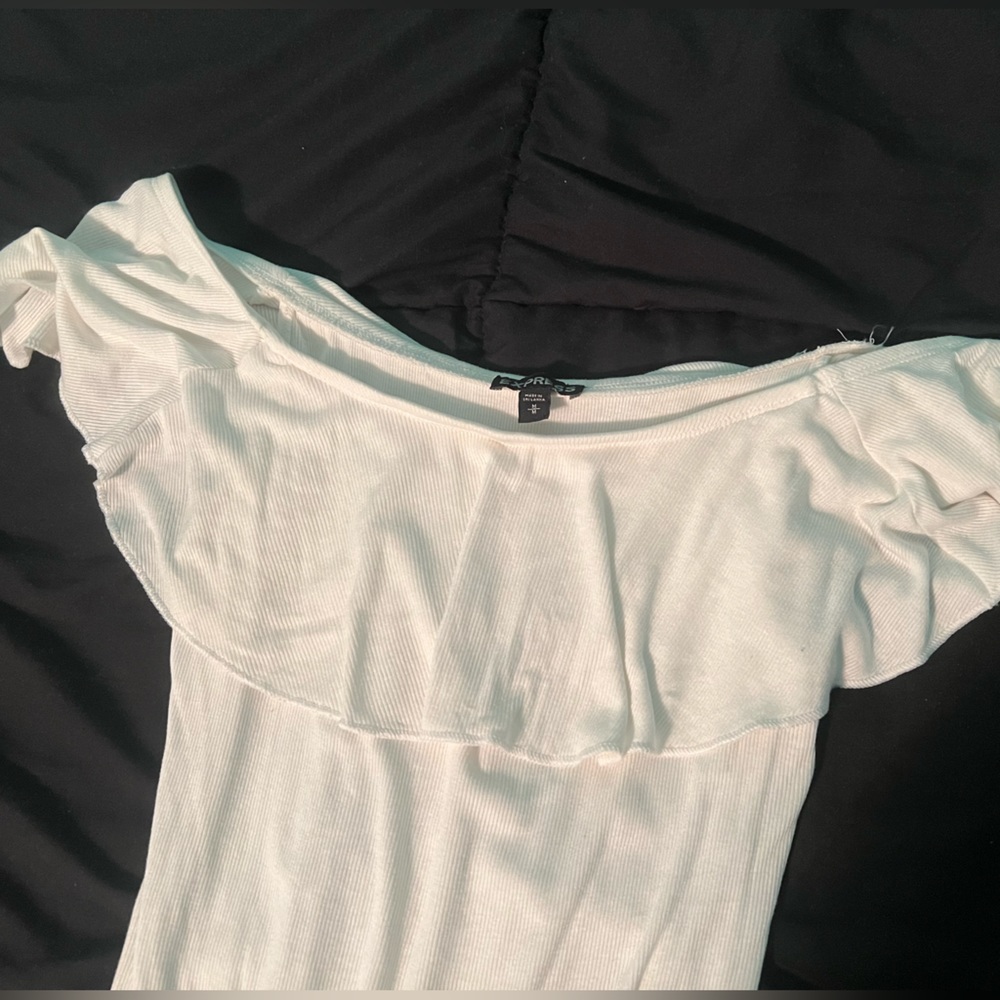 Express Off Shoulder Ruffle Bodysuit - Picture 3 of 3